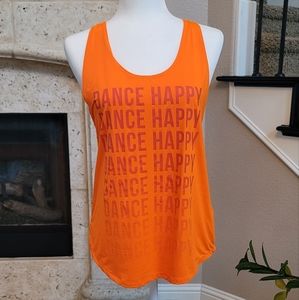 Zumba Dance Happy Orange Loose Tank Size Small